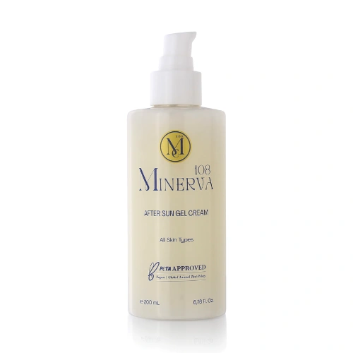 vegan after sun gel cream made with natural ingredients by Minerva108 Cosmetics