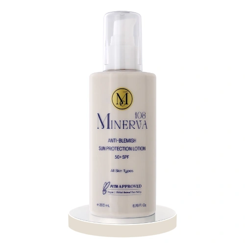 Spf 50+ factor vegan sun protection lotion by Minerva108 Cosmetics